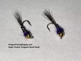 Super Purple Tungsten Beadhead, 6 Flies in a protective tube, by OFS for Freshwater, Trout, Bass, Steelhead/Salmon